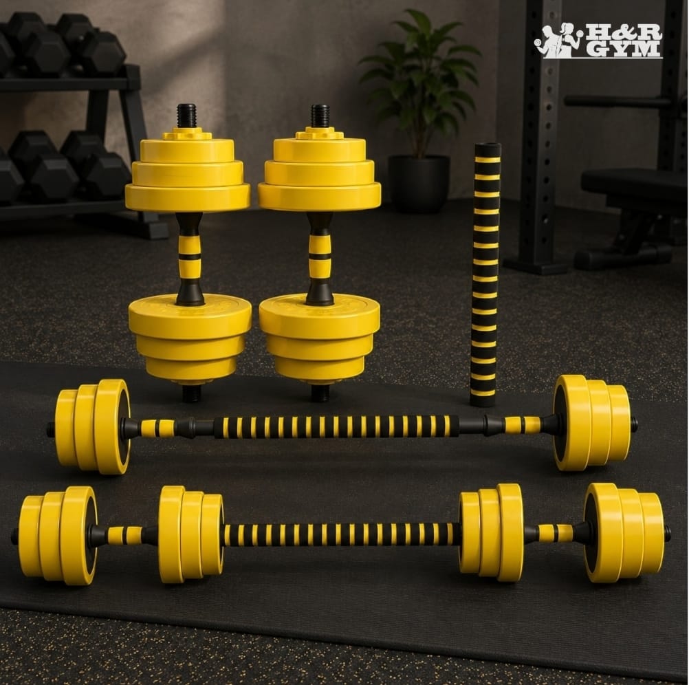 دامبلز ربر مع وصلة بار 40kg 